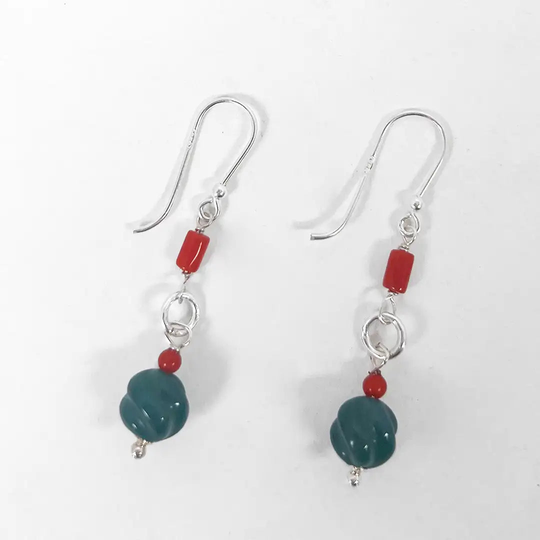 Fantasy Silver Earrings with Precious Stones