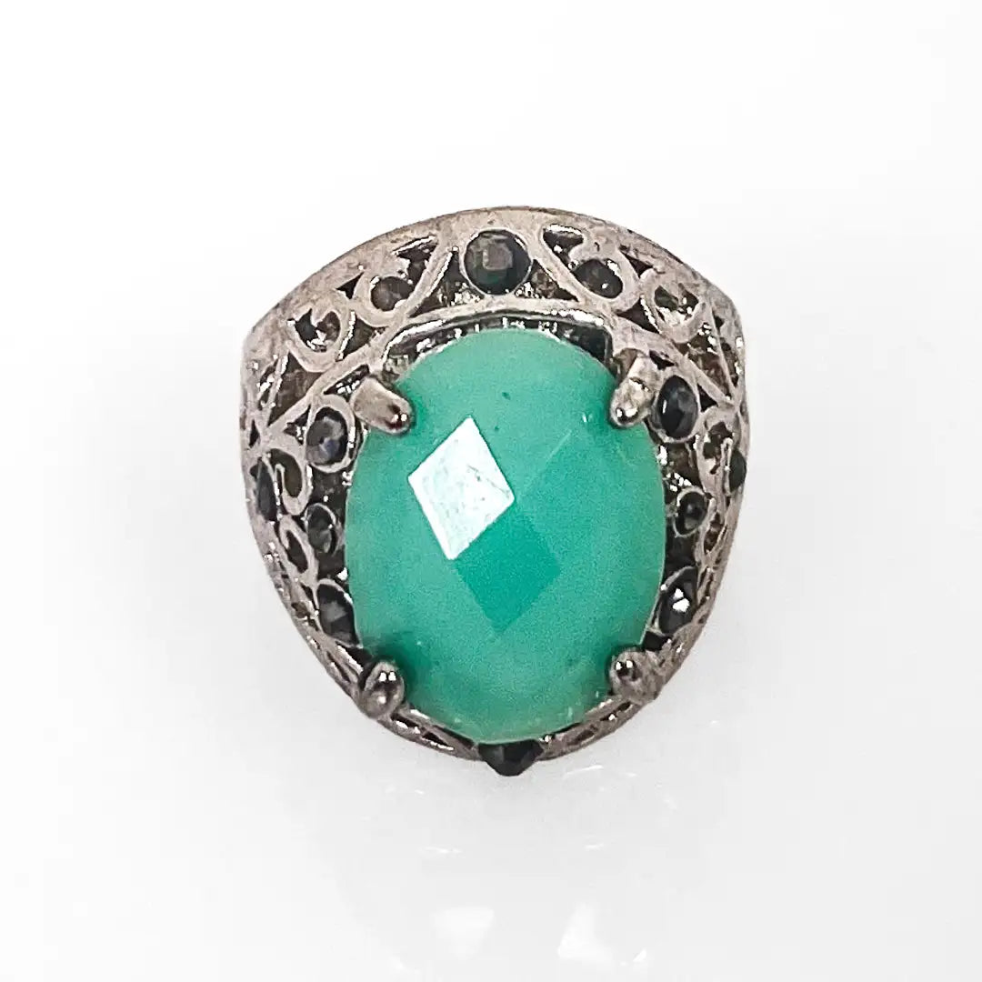 Anello in Argento con Pietra Verde