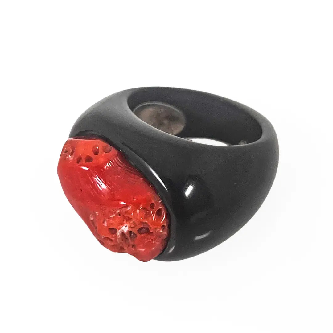 Anello con Corallo Rosso