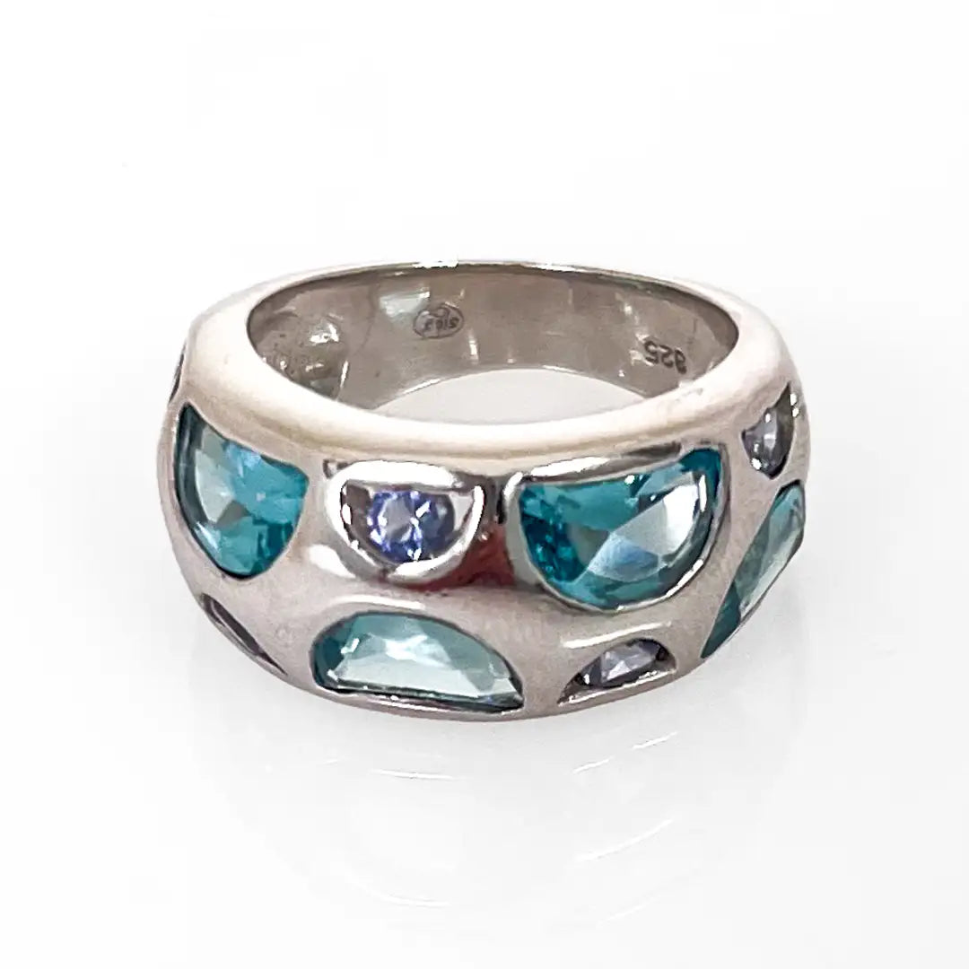 Silver Ring with Aquamarine