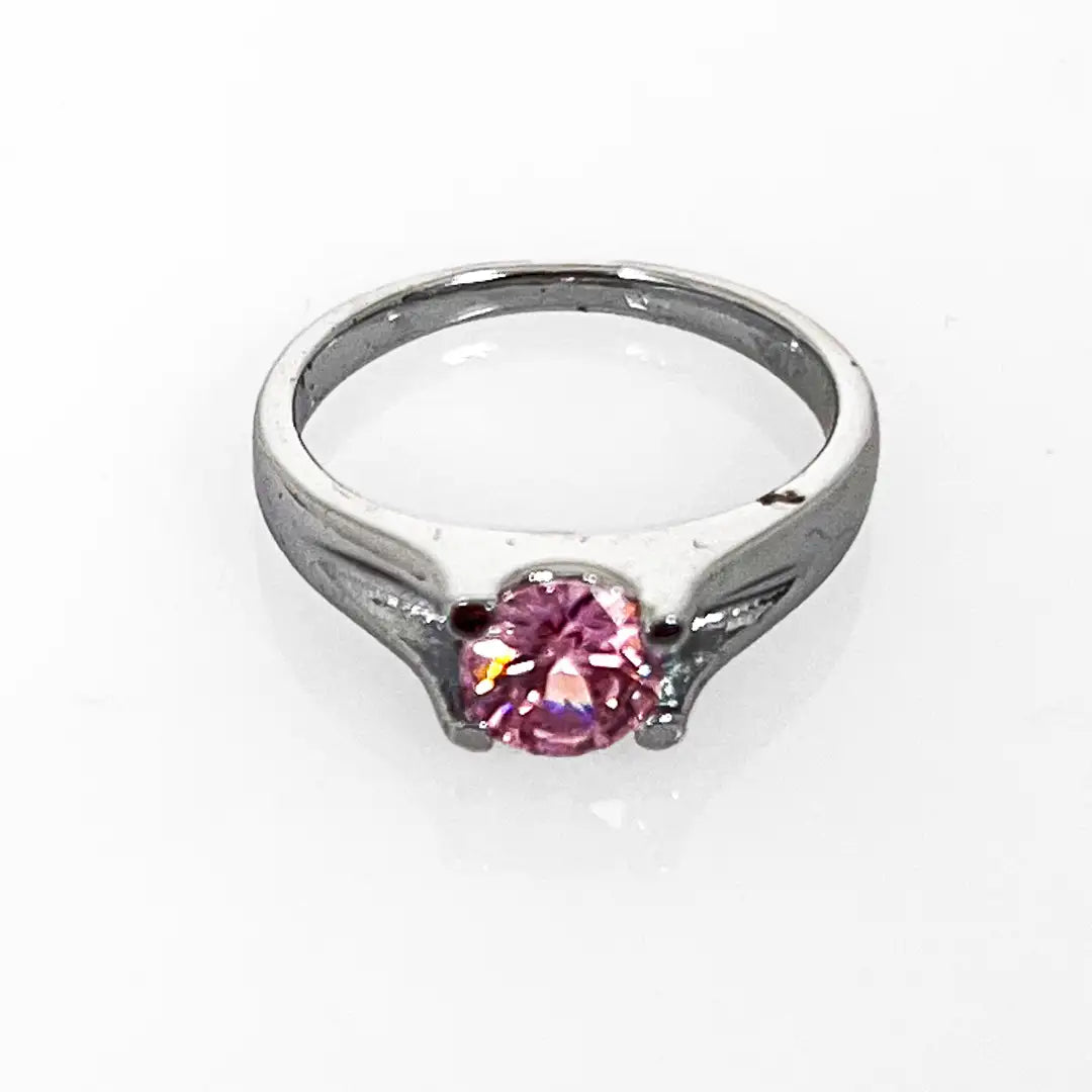 Solitaire Model Silver and Zircon Ring