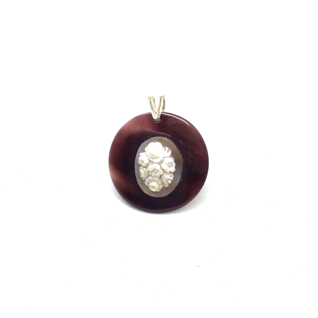 Onyx and cameo pendant