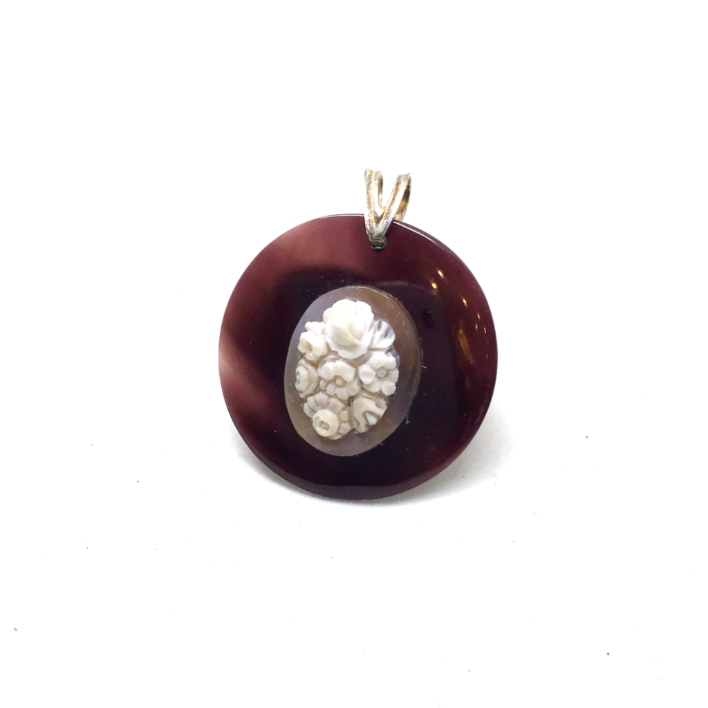 Onyx and cameo pendant